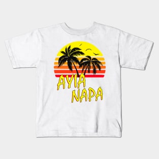 Ayia Napa Cyprus Retro Sunset Kids T-Shirt